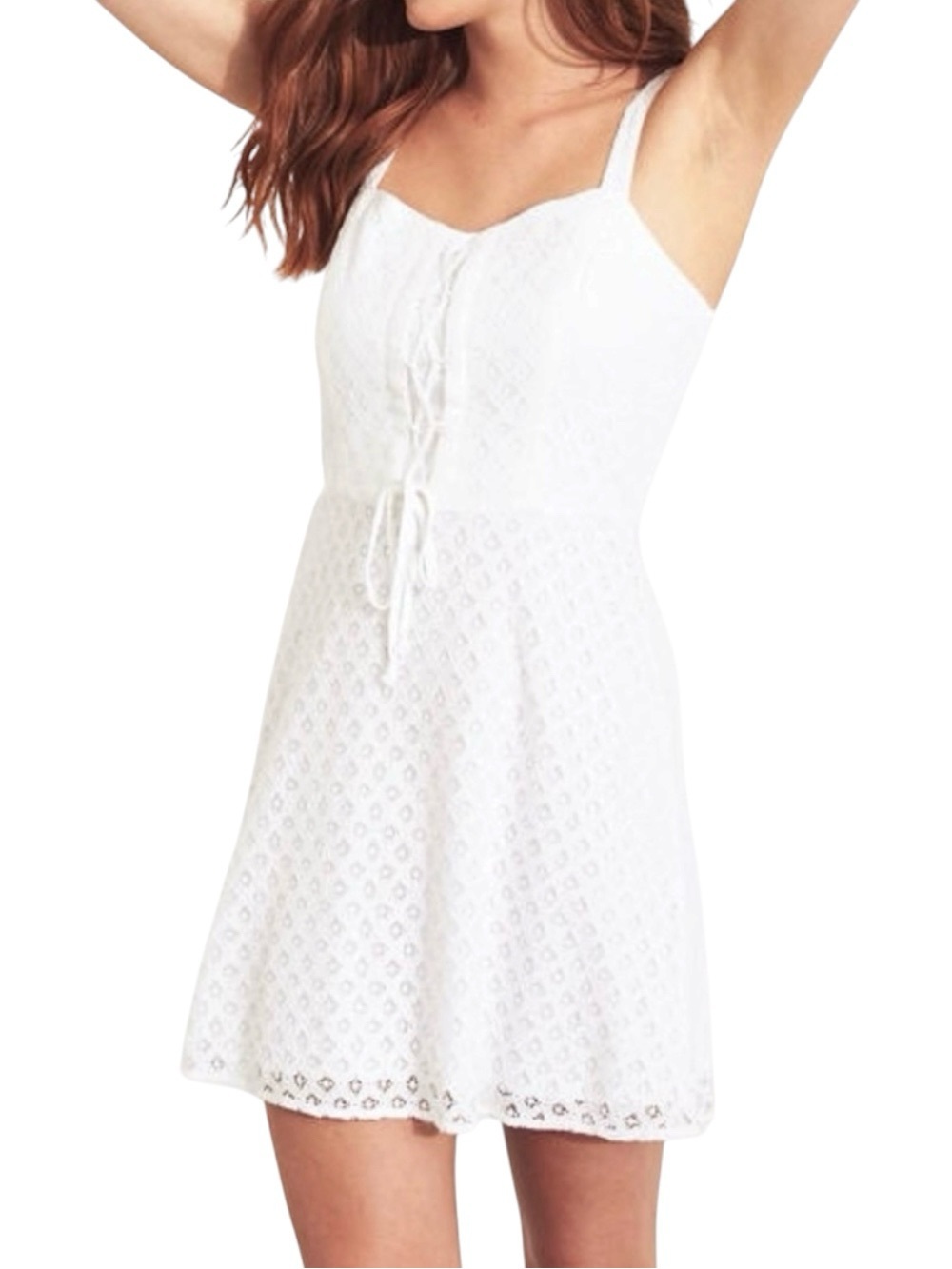 NWT HOLLISTER WHITE LACE SUMMER DRESS SIZE L